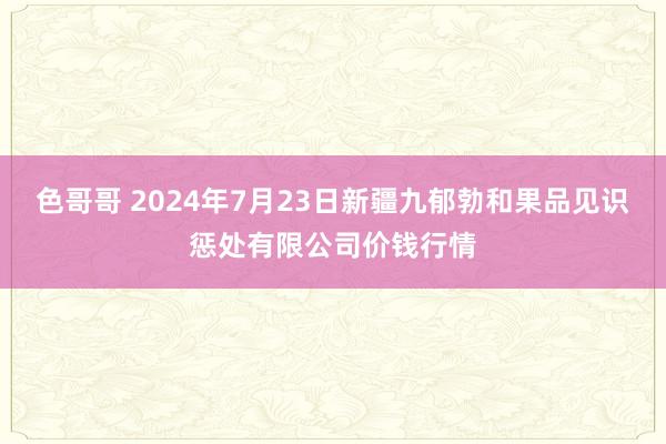 色哥哥 2024年7月23日新疆九郁勃和果品见识惩处有限公司价钱行情