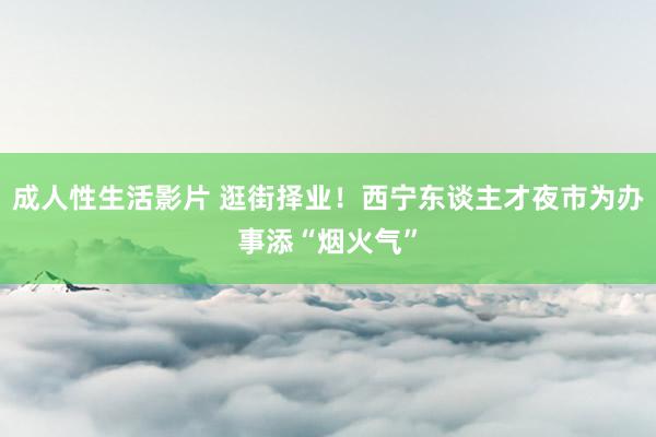 成人性生活影片 逛街择业！西宁东谈主才夜市为办事添“烟火气”