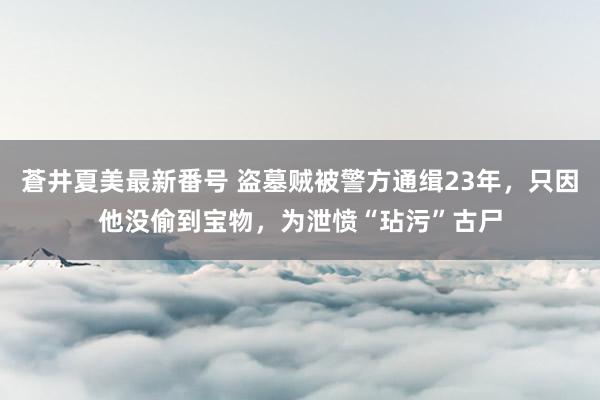 蒼井夏美最新番号 盗墓贼被警方通缉23年，只因他没偷到宝物，为泄愤“玷污”古尸