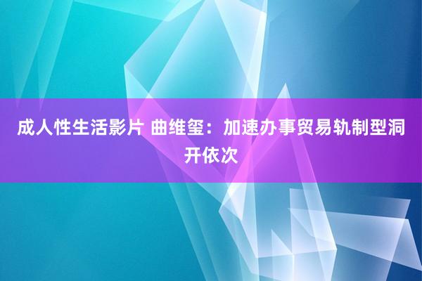 成人性生活影片 曲维玺：加速办事贸易轨制型洞开依次