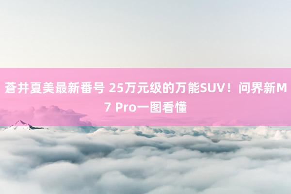 蒼井夏美最新番号 25万元级的万能SUV！问界新M7 Pro一图看懂